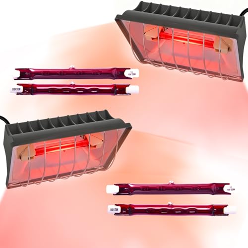 2-Pack 250W Chicken Coop Heat Lamp with Guard & Adjustable Temp | Adjustable 175W/250W infrared heater with safety guard. For chicks, poultry, livestock & small pets. Durable brooder heating. - size: 2 Pack