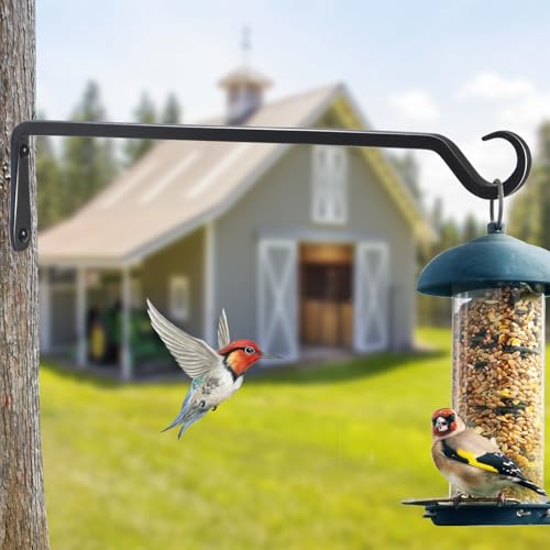 16 inch Plant Hanger, Sturdy Hanging Plant Bracket Outdoor, Hanging Plant Wall Hook Heavy Duty, for Hanging Bird Feeders, Planters, Lanterns, Wind Chimes, Indoor/Outdoor Use, Black, Set of 2 - color: Black, size: 16in-2-Black