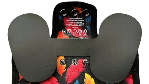 DOWN UNDER OUTDOORS 2 Medium-Large Chicken Saddles (Feathers & Flora) - color: Feathers and Flora