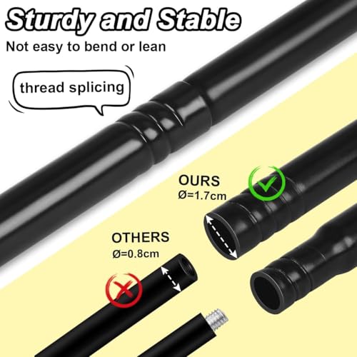 Bird Feeder Pole Stand Squirrel Proof, 92 Inch Shepherds Hooks for Outdoor Heavy Duty Feeders Stand, Tall Double Garden Hooks for Hanging Plant Light, 1 Pack - size: 195cm