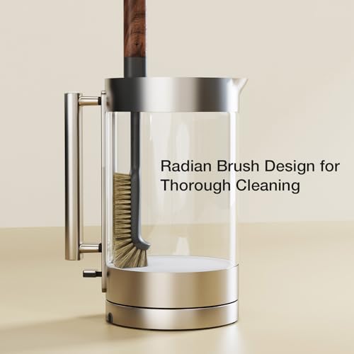 Cleaning Brush, Diveotree Hard Bristle Brush for Deep Cleaning Grout, Sink, Cup, Teapot, Bottle, Blender, Multi-Purpose Brush wih Long Handle for Kitchen (Brown) - color: Brown