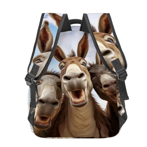 Donkey Backpack Travel Backpacks Laptop Rucksack,School Bookbag for Women Kids Boys Girls,Animal Back Pack Accessories Bags,Ideal Gifts for Work, Outdoor Adventures - color: Color68