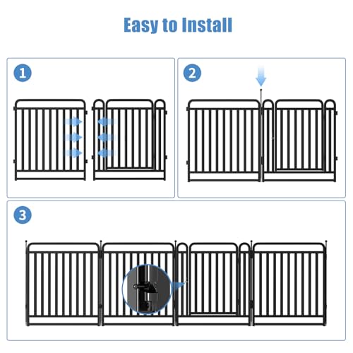 New Thickened Version Dog Playpen, 32 Inch Dog Fences for The Yard, Portable Outdoor Dog Playpen for Large/Medium/Small Dogs, Foldable Metal Dog Dlaypen, with Doors (16 Panels, 32 Inch)
