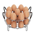 Instant Pot Egg Rack - Stackable 18 Egg Steamer, for 6/8 Qt Cooker | Stackable 18 Egg Capacity, Silicone Handles, 304 Stainless Steel, Easy Lift for 6/8 Qt Pressure Cooker, Dishwasher Safe - color: Silver with Handles-2 Pack