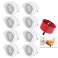 DIY Chicken Feeder Ports Rain Proof Gravity Feed Kits for Buckets, Bins, Troughs and More, 8 Ports - size: 8 port with holesaw