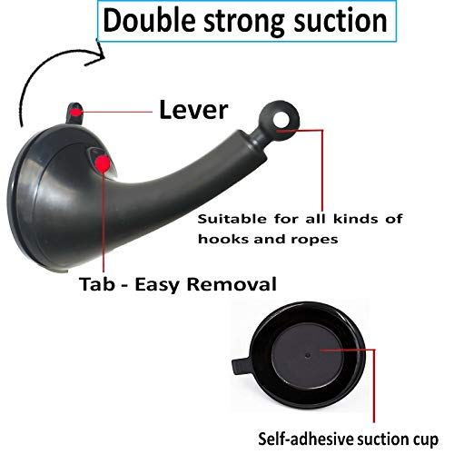 Pmsanzay Strong Window Suction Cups Hanger Hook for Bird Feeders and Wind Chimes, Pet Water Drinker Dispenser Cage, Bird House Feeder Hanging Bracket - No Bird Feeder