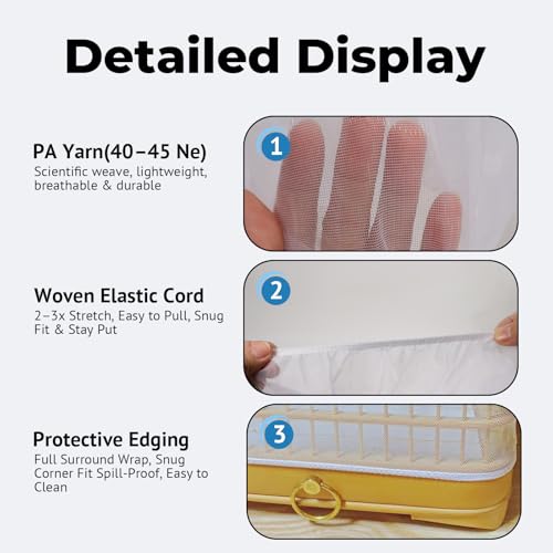 2 Pcs Bird Cage Seed Catcher, Adjustable Bird Cage Net Cover, Reusable Soft Nylon Cover for Parrot Enclosures (White) - color: White