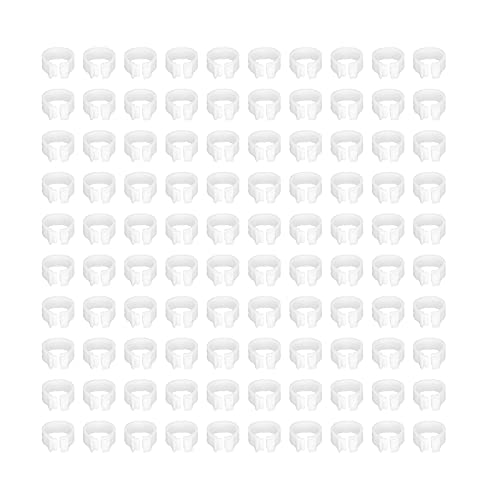 Omabeta 100PCS Reusable 8mm Pigeons Identification Leg Rings for Easy Dovecot Management and Marking, Lightweight Plastic Bands for Poultry Supplies (White) - color: White