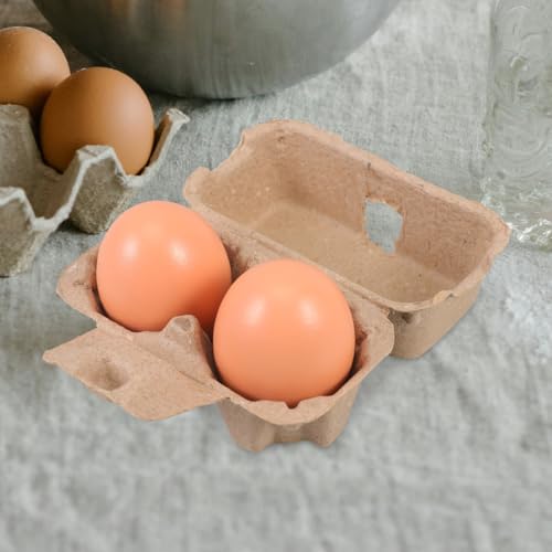 DOITOOL 25 Pack 2 Count Egg Cartons Bulk, Natural Paper Pulp Storage Container for Chicken Duck Eggs Small Cardboard Holder for Farmers Market Display Easter Party