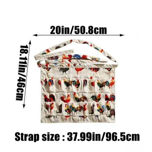 Egg Collecting Apron, 10 Deep Pockets Chicken Egg Gathering Bag | 10 deep pockets keep eggs secure while adjustable fit and durable fabric make farm egg collecting fast and convenient. - color: Beige