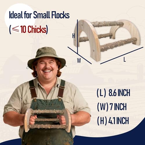 Natural Wood Chick Perch for Brooder, Baby Chicken Roosting Bars(1 Pack) - size: 1 Pack