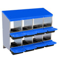 GarveeHome 2-Tier Chicken Nesting Box, 8 Compartment Metal Chicken Laying Boxes with Waterproof Roof ＆ Removable Trays for Hens, Poultry，Easy Egg Collection - color: Blue, size: 8 holes
