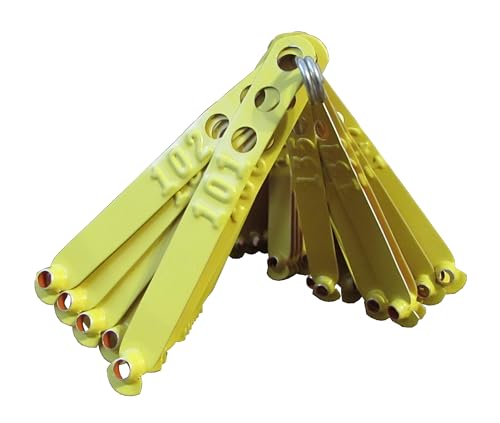 Leg Bands NOT Stamped Aluminum Chicken Poultry Duck Leg Identification Rings (100, Yellow) - color: Yellow