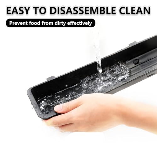4 Pack Chicken Cage Tray Plastic Feeder No Waste Feed Trough for Chicken Duck Goose Small Poultry Livestock (Black, Length 19.7 inches)