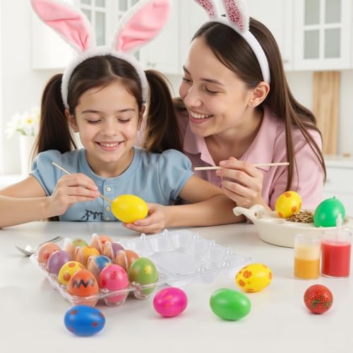 100 Pack Egg Cartons Cheap Bulk,Plastic Egg Carton 3x4 Grids | 12 Count Clear Egg Cartons, Reusable Egg Holder Egg Trays for Family, Chicken Farm, Markets Display - Medium Egg Container - size: 3X4-100PCS