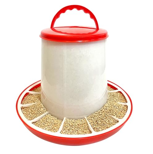 Chicken Waterer and Feeder Set | 1.5 Gallon Poultry Drinker and 11 Pound Feeder Combo | for Chickens, Ducks, Turkeys, Ducklings, Quail, Baby Chicks and More - size: 11 Pound Feeder and 1.5 Gallon Drinker