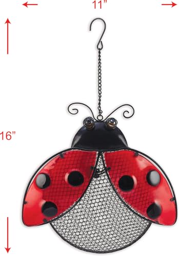 Sunset Vista Designs for The Birds Stained Glass Wire Mesh Birdfeeder, Animal Shaped, Ladybug - color: Ladybug