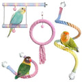 4 Pcs Bendable Bird Rope Perches Gradient Color Parrot Perch Rope Stand for Cage Double-Layer Climbing Swing Toys Bird Cage Accessories for Budgie Parakeet Lovebird Cockatiel