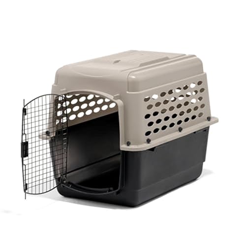 Petmate Vari Dog Kennel - Portable Dog Carriers & Crates for Medium Dogs, Airline-Friendly, Durable Plastic, Pet Carrier For Home and Travel, 32 Inches, Taupe and Black - size: 32.0"L x 22.5"W x 24.0"H