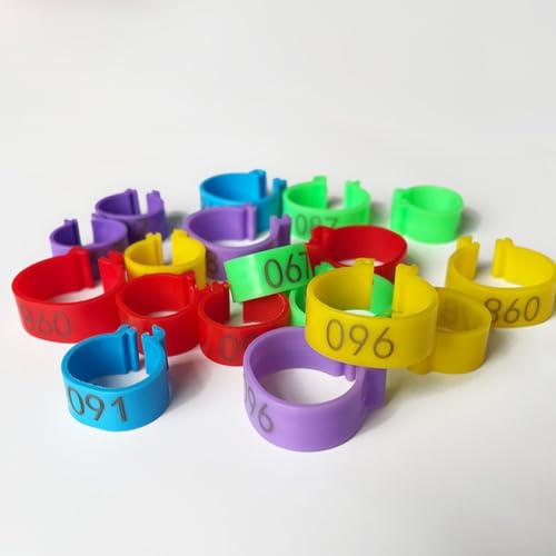 100Pcs Chicken Leg Rings - Colorful Readable Numbered Chicken Identification Leg Bands, Poultry Leg Bands Clip on Leg Rings for Ducks Chicks Chicken Guinea Pigeons Goose Gamefowl (20mm/0.8inch) - size: 20mm/0.8inch