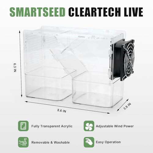 Bird Seed Cleaner Machine, Bird Seed Husk Separator with Adjustable Speed Fan, Transparent Acrylic Seed Separator for Parrot, Cockatiel, Parakeet Food, Washable Shell Remover