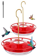 Hummingbird Feeders for Outdoors, 2 Pack 16oz Leak-Proof Dish-Style Nectar Feeder Built-in Ant Moat, 5 Feeding Ports, Wide Mouth Easy Clean, BPA-Free Garden Décor Gifts - size: 2 Pack