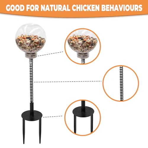 Oooct 2 Pack Chicken Peck Toy - Chicken Enrichment Toys with Swing Feeder & Slow Feeder for Hens, Ducks, Parrots - size: 2 Pack