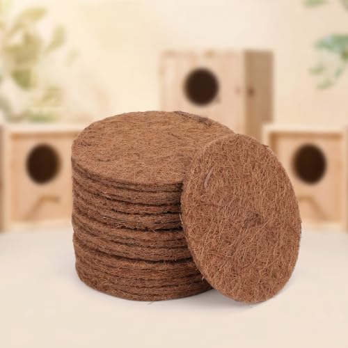Haofy 5.91x5.91inch Bird Cage Liner 10 Pack Coconut Coir Fiber (15CM Thick) | Pigeon Breeding Pad for Parakeet Chicken Hatching Box Liner for Eggs and Small Pets Bird Nesting Mat
