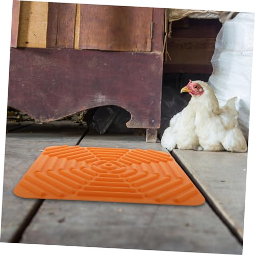 Angoily 2pcs Washable Chicken Coop Nesting Pads Lightweight Silicone Bedding Mats for Nesting Boxes Durable and Easy to Clean Chicken Cage Floor Protection Gray Orange