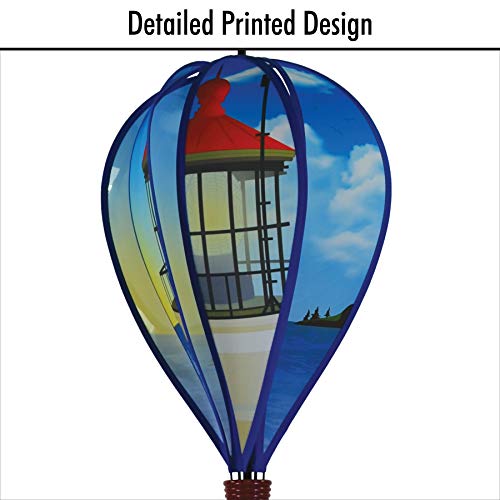 In The Breeze 0987 Coastal Lighthouse Hot Air Balloon-6 Panel Wind Decoration - color: Coastal Lighthouse