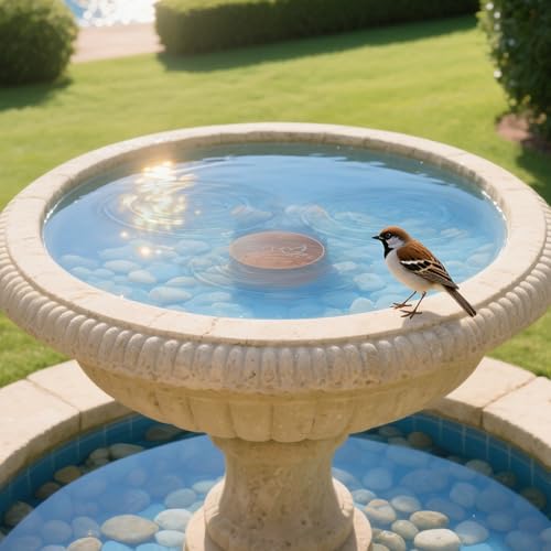 Bird Bath Copper Disk, 4 Inch, 99.9% Pure Copper, 1 Pack | 0.6mm Thick, 99.9% Pure Copper with Triple-Point Support, Fits Most Bird Baths, Bowls and Outdoor Water Features