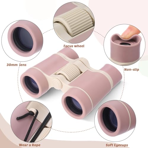 Yunsailing 9 Pack Kids Binoculars,Morandi | for Kids Folding Outdoor Explorer Toy for Bird Watching, Camp, Scavenger Hunt, Classroom Activities, VBS, Party Favor - color: Warm