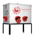 1pc 40 lb Chicken Feeder Box-6 Ports Large Metal Automatic Chicken Feeder Rat Proof with Locking Lid and Legs Galvanized for Chickens, Ducks, Geese(T1)