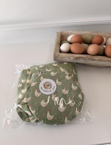 XL Egg Collecting Bag with 21 Pouches – Custom Chicken Pattern, Strap & Convenient Handle – Cute Design for Safely Collecting & Transporting Fresh Eggs