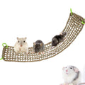 Rat Climbing Toys, 39 x 7 inch Small Animals Seagrass Mat Toy, Cat Climbing Toys, Natural Seagrass Woven Net Hammock with Hooks, Cage Accessories for Hamster Guinea Pig Parrot Parakeets Cockatiels
