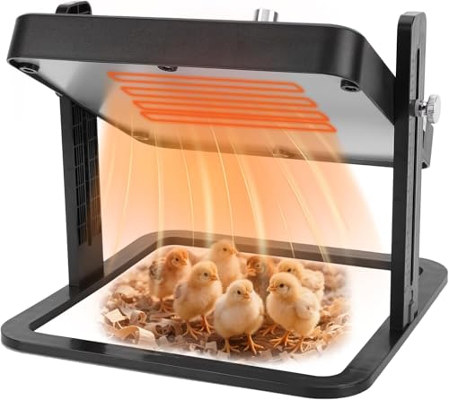 Chick Brooder Heater Plate, 10"x10" Brooder Plate for Chicks with Adjustable Temperature and Height, Brooder Heating Plate for Up to 15 Chicks