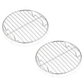 E-far 7½ Inch Steaming Cooking Racks, Stainless Steel Round Baking Cooling Rack Set of 2, Multi-Purpose for Canning Air Fryer Pressure Cooker, Dishwasher Safe - size: 7.5"