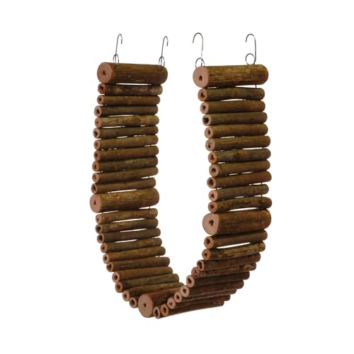 Prevue Pet Products Natural Large Wonder Walk Bird & Small Animal Ladder | Wooden Cage Accessories for Climbing, Exercise, Hanging Activity Bridge for Birds, Hamsters, Gerbils & Mice - size: Large