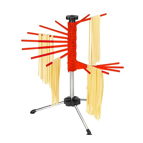 Fantes Collapsible Pasta Drying Rack, Clear, Holds up to 4.5-Pounds, The Italian Market Original since 1906 - color: Red