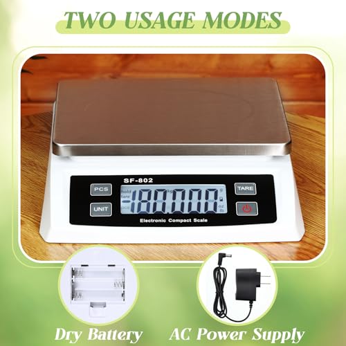 Large Digital Kitchen Scale 66LB 30kg Commercial Food Scale Stainless Bread Scale with LCD Display Commercial Weighing Devices for Baking Cooking(Silver) - color: Silver