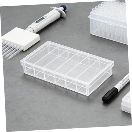 Healifty Acrylic Incubation Tray with Lid, 6-Compartment Laboratory Specimen Box 6.6x3.8 for Fish Hatching and Experiment Observation