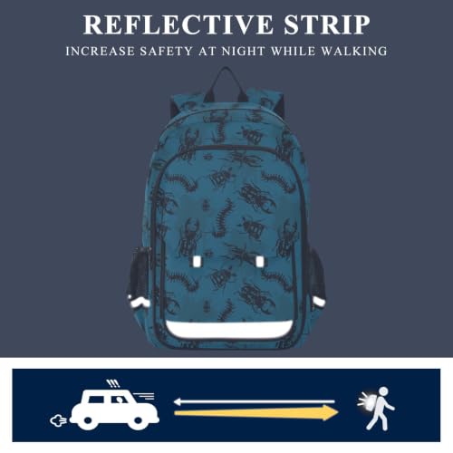 Kids Backpack Elementary Middle School Bags for Boys Girls | Travel, Daypack, Lightweight, Waterproof, with Reflective Strip - color: Multi 25