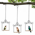 3 Pcs Black Metal Frame Hummingbird Swing, Bird Swings with Wooden Dowel and Chain, Hummingbird Perch, Hummingbirds Accessories for Hanging Indoor, Outdoor, Lawn, Patio, Garden