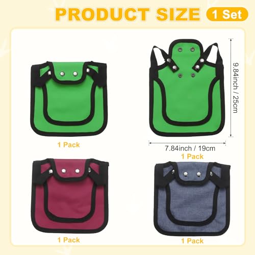 M METERXITY 4-Pack Chicken Saddle for Hens, 9.8 Inch Canvas Chicken Apron Back Protector with Adjustable Strap for Protecting Bird Back Feathers, Poultry Saver [Mixing 4 Styles C] - color: Neon Green/Grass Green/Burgundy/Lavender