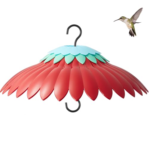 Beserie Bird Feeder Weather Guard Dome Cover Red Rain Shade for Hummingbird Feeders Built-in Moat Proof, Easy to Install 11inch - color: Red01 11in