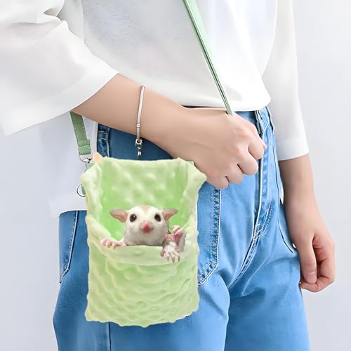 2 Pcs Sugar Glider Bonding Pouch Carrier Bag Sling Small Animal Carry Pouch with Adjustable for Hamster Gerbil Gliders Ferret Hedgehog Small Pets(Random Colors)