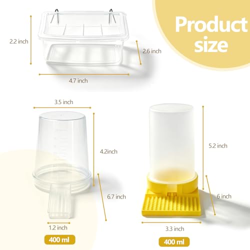 3 Pack 400ml Quail Water Feeder, Feeder Plastic Poultry Ideal for Button Quail, Baby Chicks, Ducks, and Baby Birds, Anti Drowning Design, Easy to Install