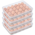 96 Egg Holders for Refrigerator,4 Set Clear Deviled Egg Tray with Lid,Plastic Egg Storage Container,Egg Organizer for Protect and Keep Fresh,24 Egg Tray x 4 Pack - size: 96 Eggs