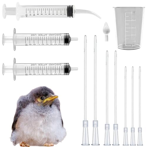 Baby Bird Feeding Syringe Kit,Hand Feeding Syringe for Birds,Pet Syringe Feeding Tool, Parrot Feeding Tubes Set for Small Baby Birds Pet Kittens (C) - color: C