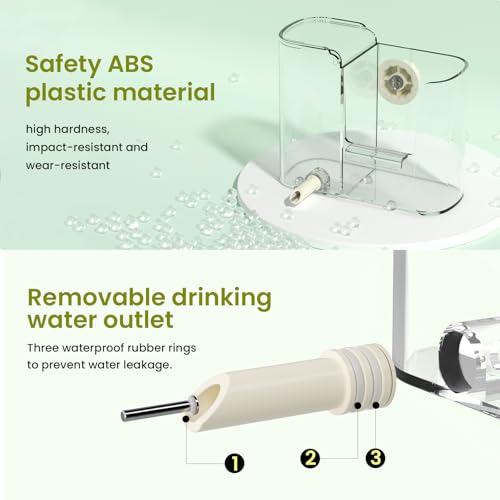 2 in 1 Bird Feeder Food Container for Cage,Automatic Bird Water Dispenser | Three Waterproof O-rings No Leaks,Integrated Feeding and Watering Functions,Easy to Add Water,Safe ABS Material